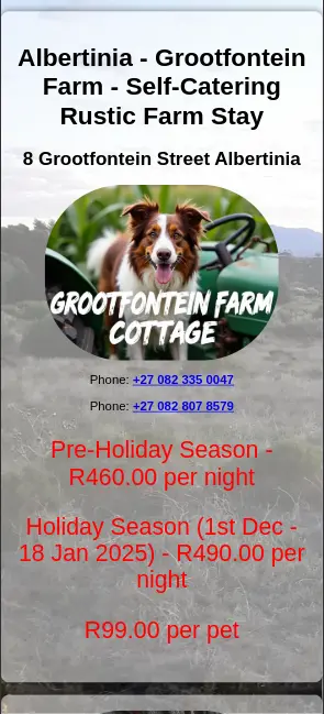 Grootfontein Farm Self Catering